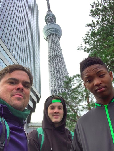 Lee and Siyabulela on camp in Tokyo